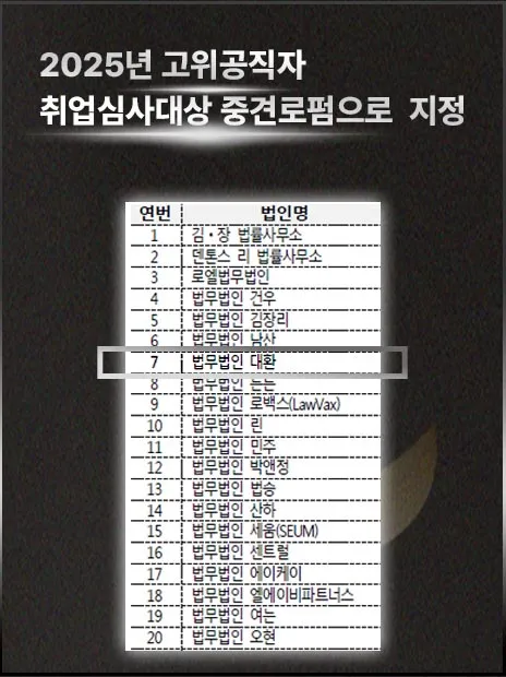 법무법인 대환 마약센터 순위